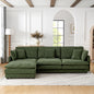 Modern Modular Sectional Sofa Couch with Storage Ottoman, Oversized 4 Seater Couch, Green