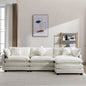 The Ayla Chenille Upholstered Sofa with Ottoman and 5 Pillows 112"