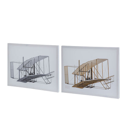 Rectangular Diptych Plane Wall Art, Set of 2 Large