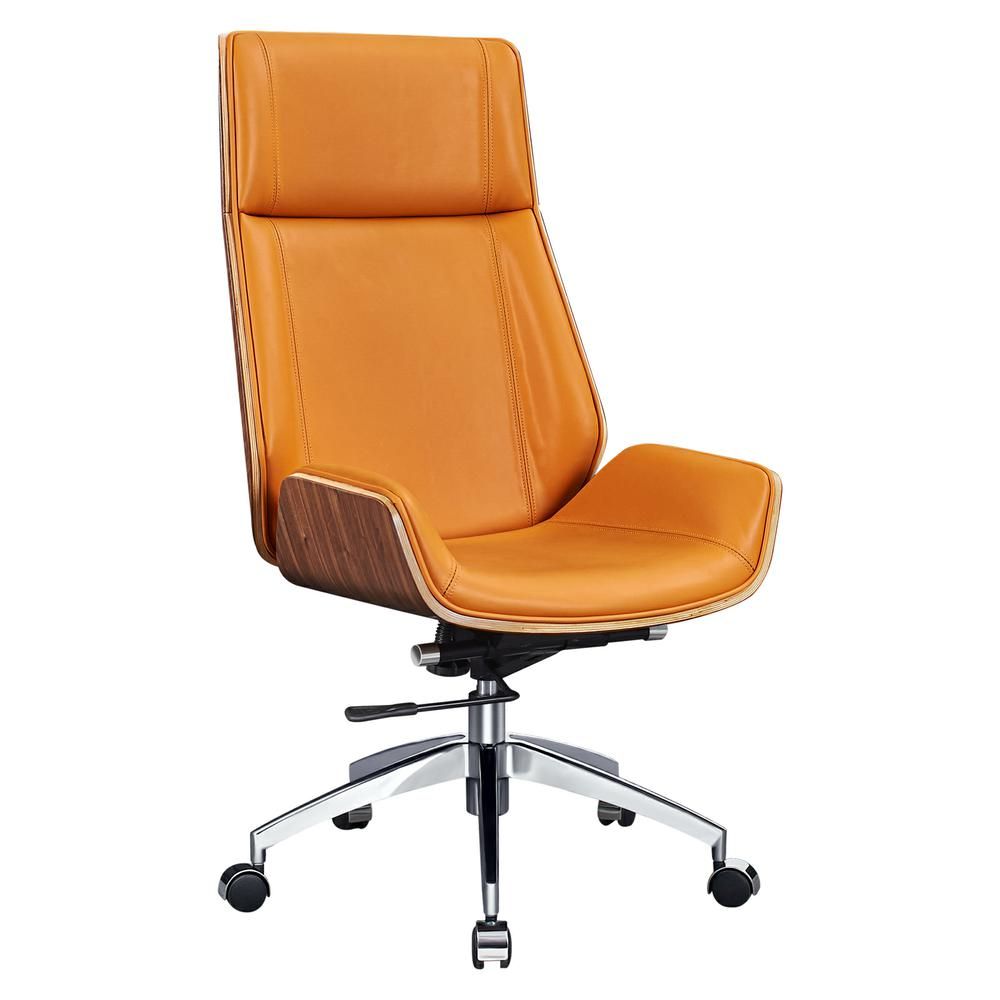 Ergonomic Office Chair Swivel Armless Seat Chair High Back Genuine Leather, five leather colors to choose from