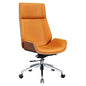 Ergonomic Office Chair Swivel Armless Seat Chair High Back Genuine Leather, five leather colors to choose from