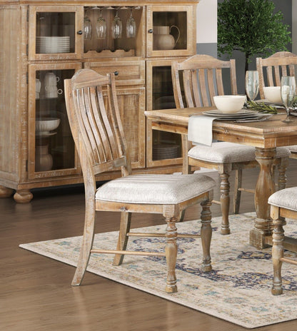 Traditional Dining Set 9pc Extendable Table and 8 Side Chairs Wheat Finish Wooden Dining Kitchen Furniture, 72"-90"