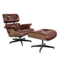 Eames Lounge Copy Armchair With Ottoman Genuine Leather Swivel Chair