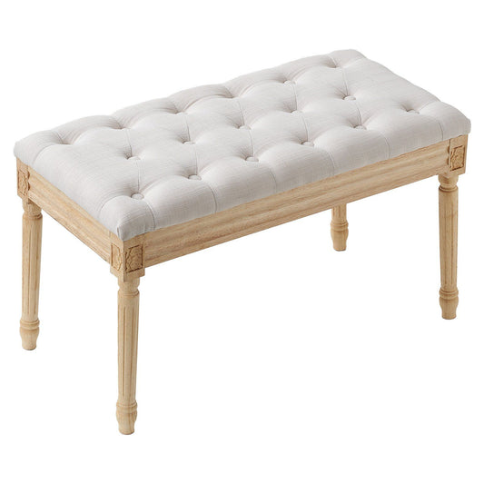 VEVOR Tufted Upholstered Bench, 16"W, Beige