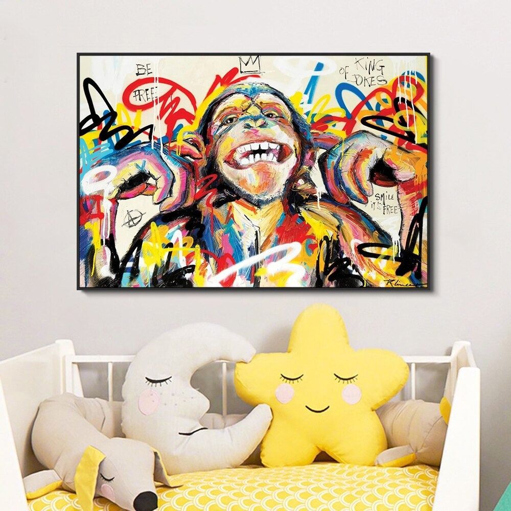 Laughing Monkey Oil Painting On Canvas (Various Sizes)