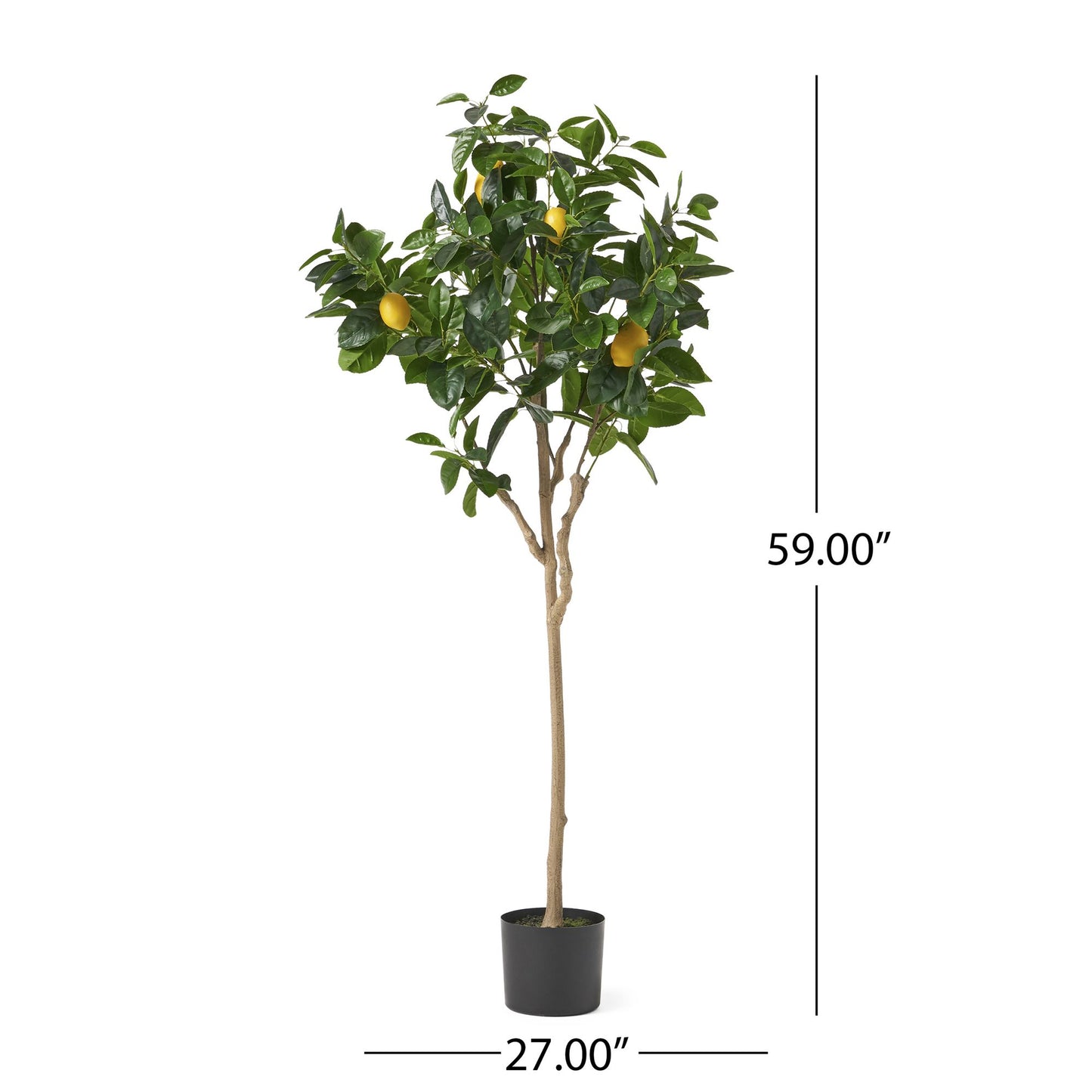 59 Inch Artificial Lemon Tree, Faux Lemon Plastic Fruit Tree for Indoor