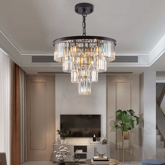 Contemporary Crystal 4 Tier Chandelier