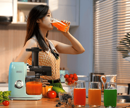 Fruit and vegetable juice machine, easy to clean 2 speed mode and reverse function