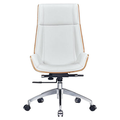 Ergonomic Office Chair Swivel Armless Seat Chair High Back Genuine Leather, five leather colors to choose from