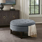 Miller Round Storage Ottoman, grey