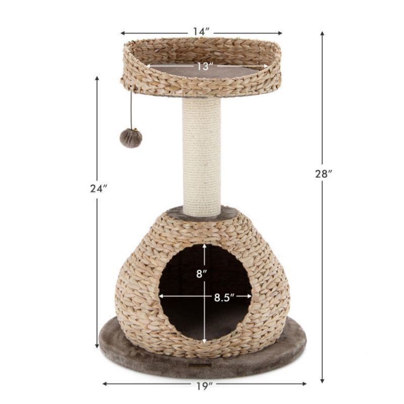 Hand-Made Cat Tree Tower with Jump Platform 28 Inches