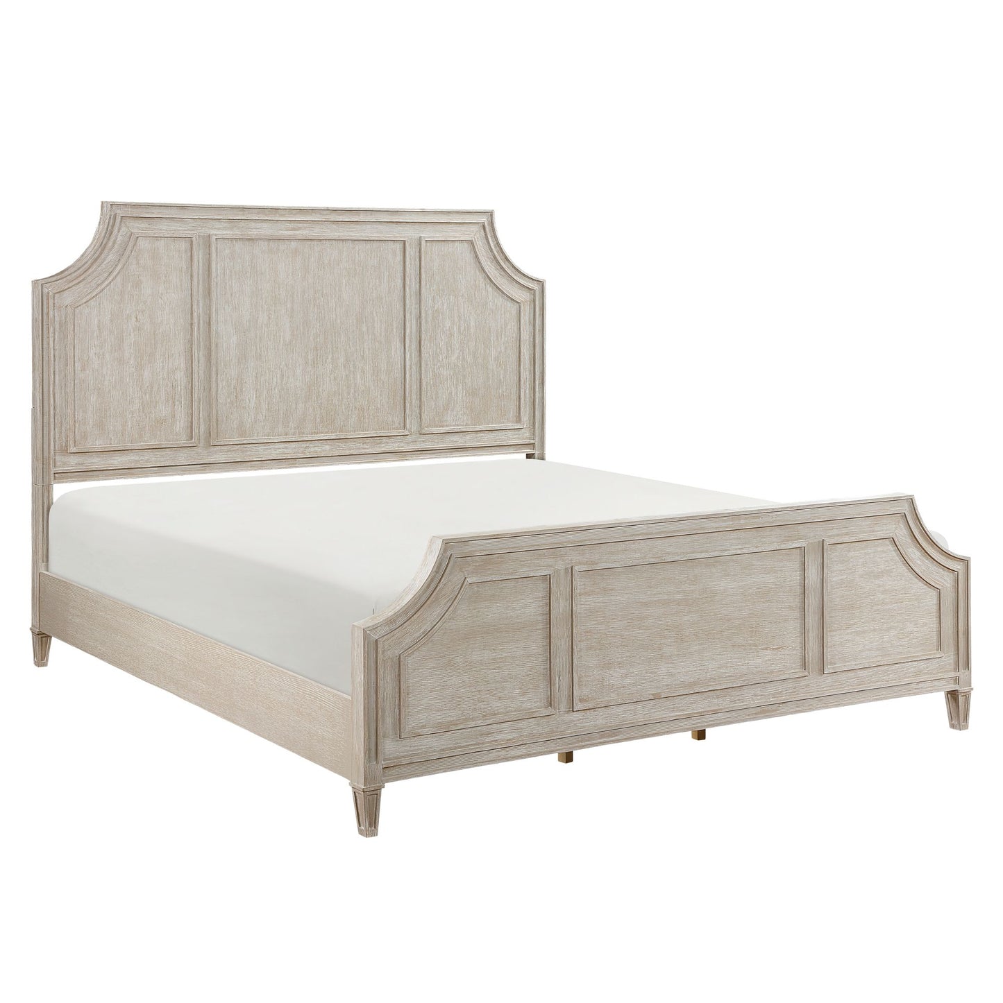 Traditional Bed Frame, Queen Size Bed, Light Brown Finish