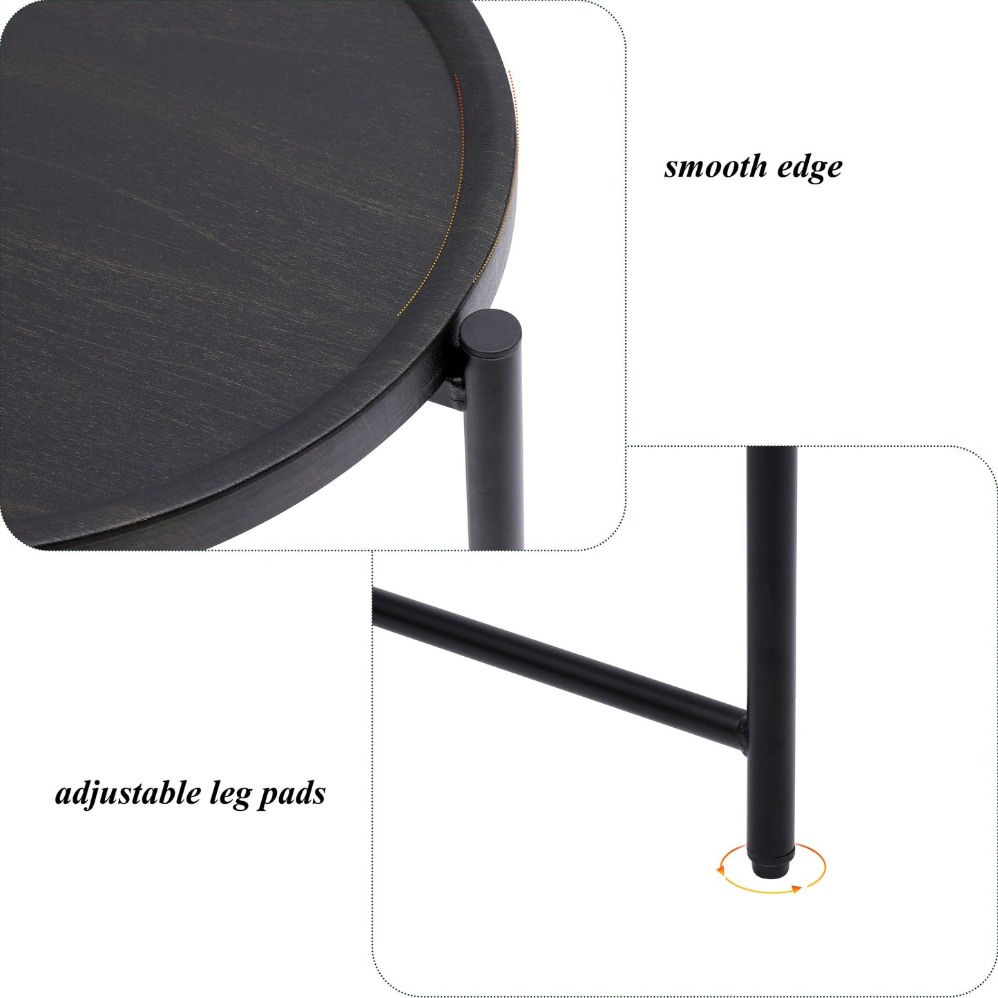 2 Tier Oval End Tables (Black)