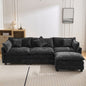 The Ayla Chenille Upholstered Sofa with Ottoman and 5 Pillows 112"