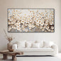 Spring Blooming Pear Hand Painted Blossom Oil Painting Textured White Floral Art, Various Sizes