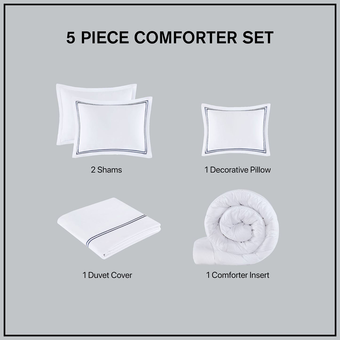 100% Cotton Sateen Embroidered Comforter Set, King