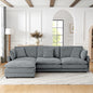 Modern Modular Sectional Sofa Couch with Storage Ottoman, Oversized 4 Seater Couch, Grey