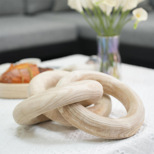 Natural Wood 3-Link Decorative Round Chain