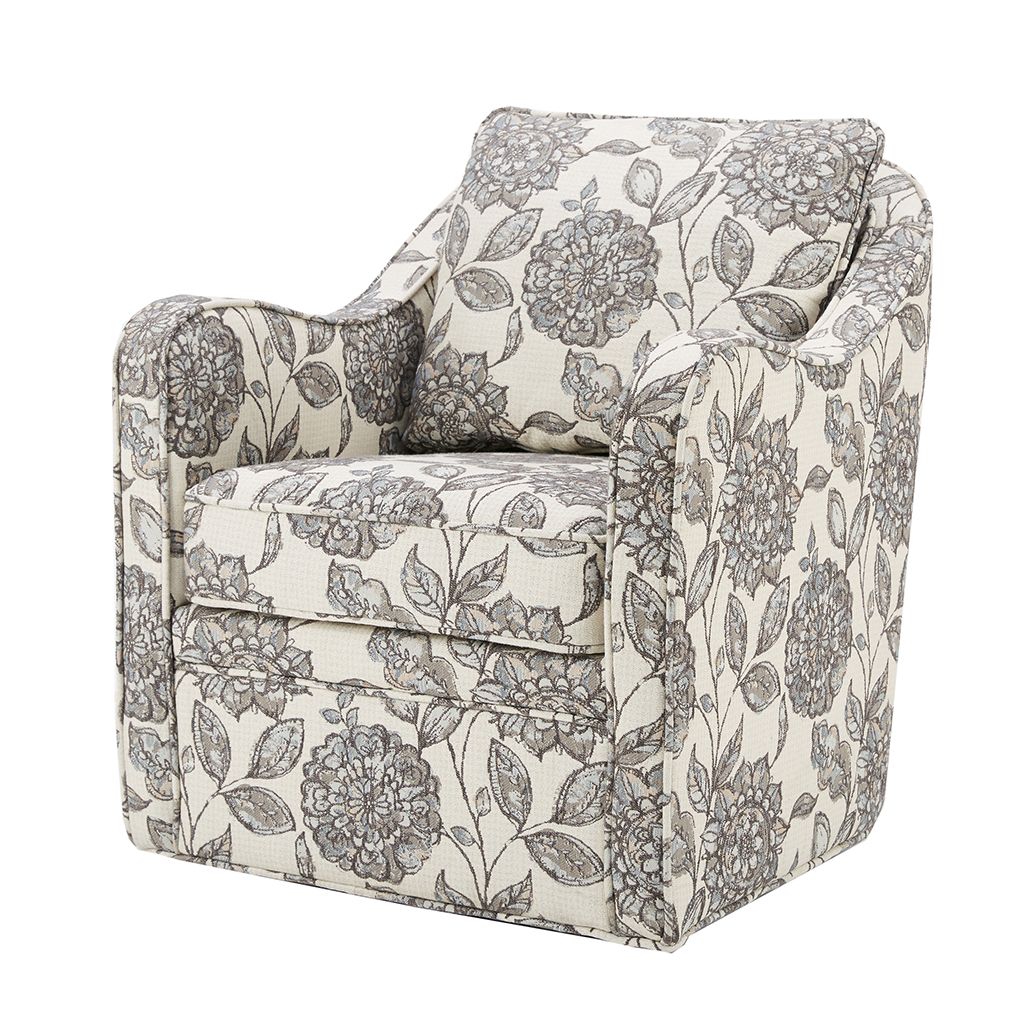 Brianne Swivel Chair With Large Flower Print