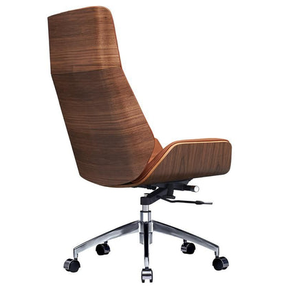 Ergonomic Office Chair Swivel Armless Seat Chair High Back Genuine Leather, five leather colors to choose from