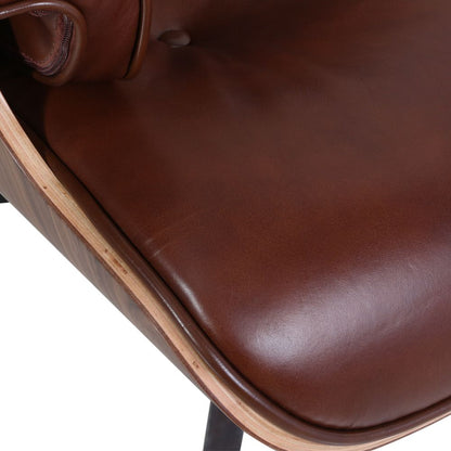 Eames Lounge Copy Armchair With Ottoman Genuine Leather Swivel Chair