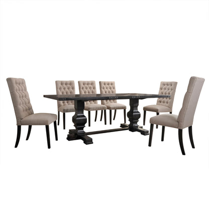 Morland Vintage Black Finish 7 PCs Dining Room Set