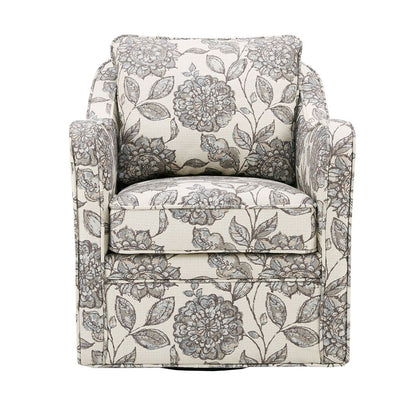 Brianne Swivel Chair With Large Flower Print