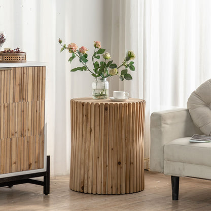 Accent Table with Vertical Texture