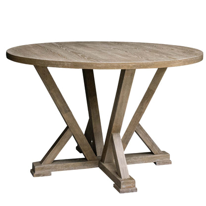 Modern Farmhouse Round Dining Table 45.7inch Solid Wood, seats 4