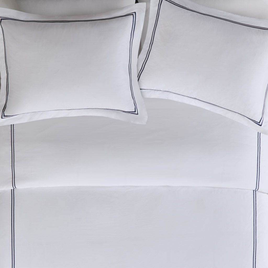 100% Cotton Sateen Embroidered Comforter Set, King