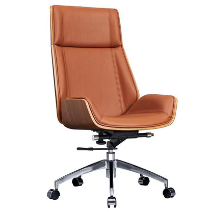 Ergonomic Office Chair Swivel Armless Seat Chair High Back Genuine Leather, five leather colors to choose from