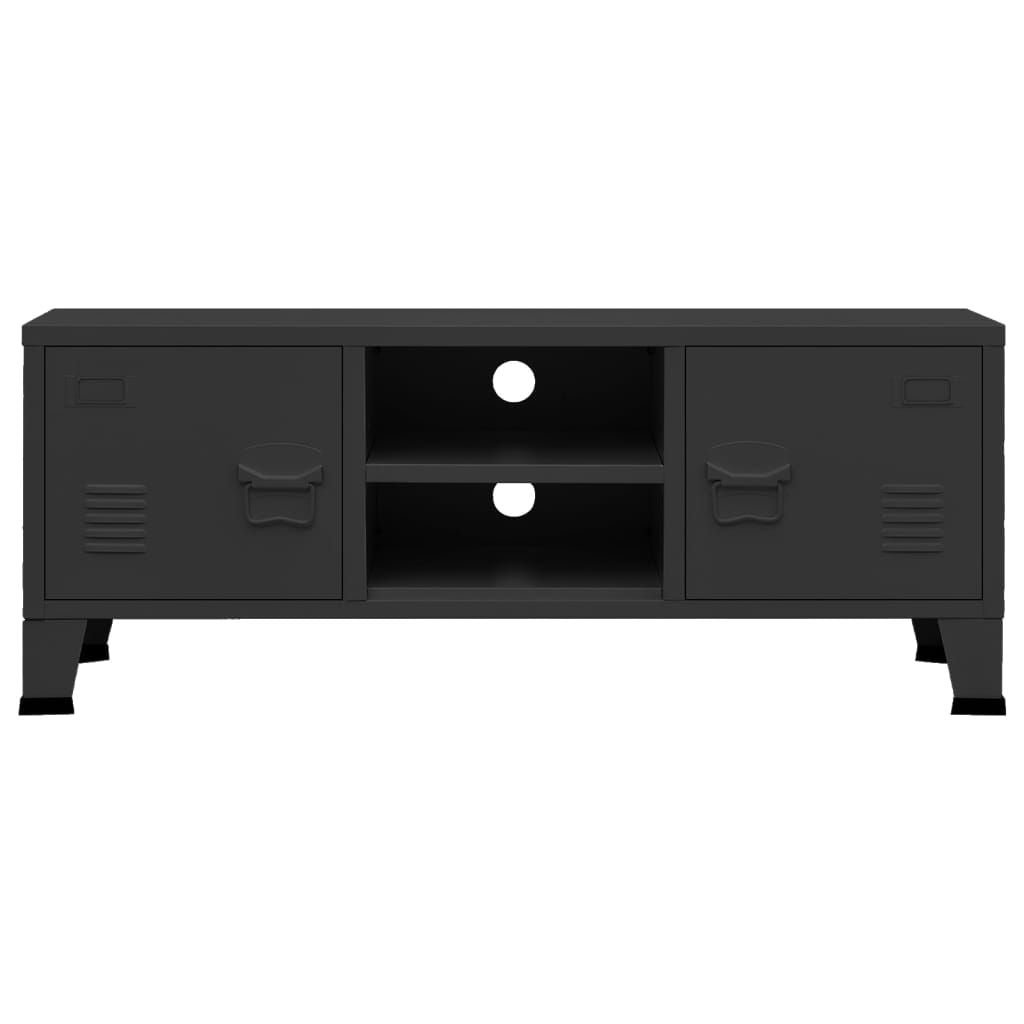 Industrial TV Stand Black 41.3"x13.8"x16.5" Metal