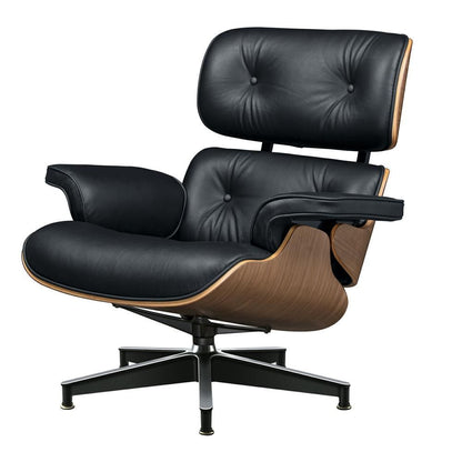 Eames Lounge Copy Armchair With Ottoman Genuine Leather Swivel Chair