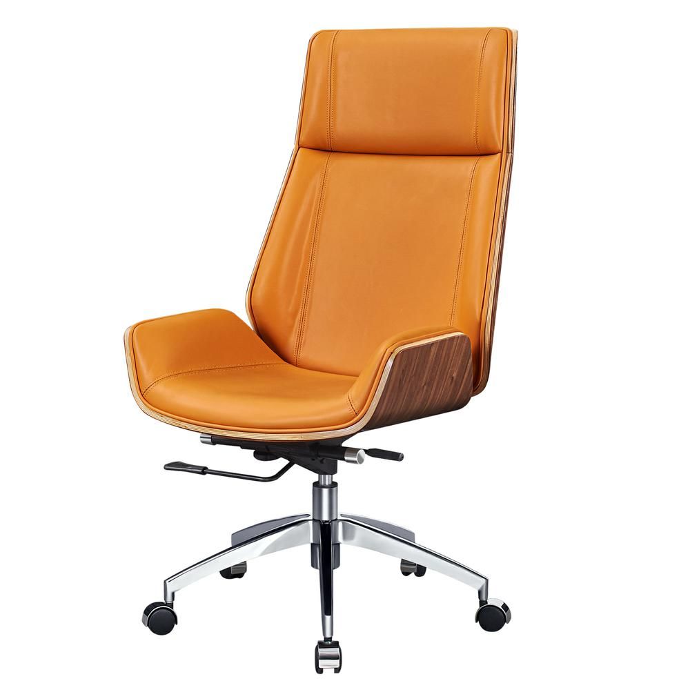 Ergonomic Office Chair Swivel Armless Seat Chair High Back Genuine Leather, five leather colors to choose from