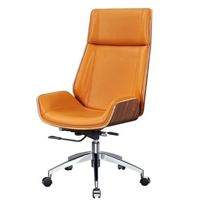 Ergonomic Office Chair Swivel Armless Seat Chair High Back Genuine Leather, five leather colors to choose from