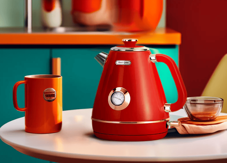 Retro Electric Kettle 1200W Dial Thermometer Fast Boiling, also available in red and stainless