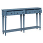 Console Table with 4 Drawers and Open Shelf, Blue