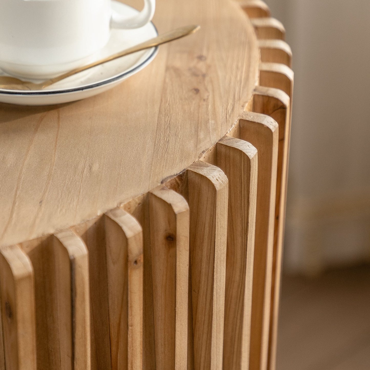 Accent Table with Vertical Texture