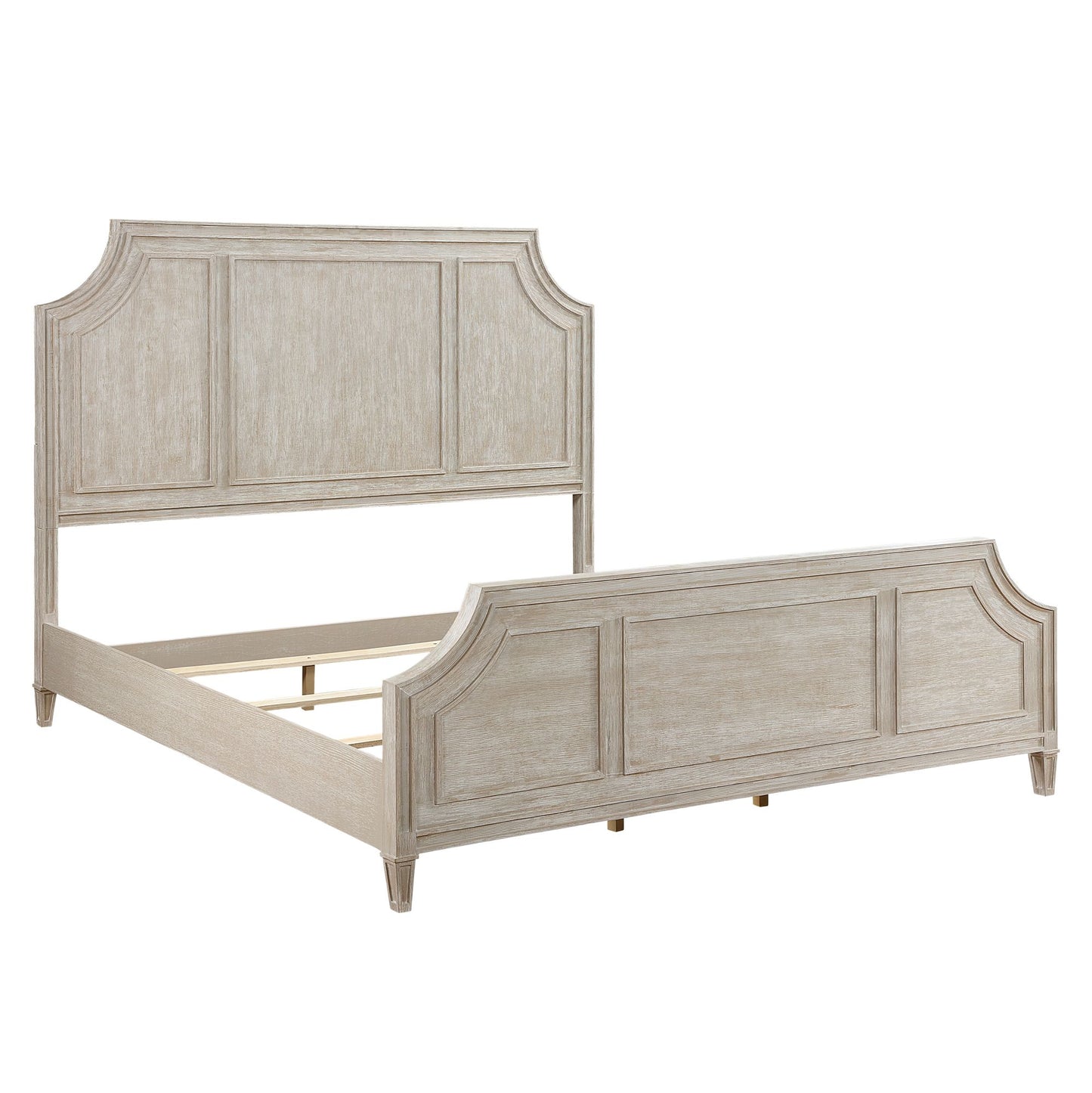 Traditional Bed Frame, Queen Size Bed, Light Brown Finish