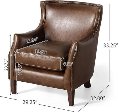 Genuine Leather Accent Chair