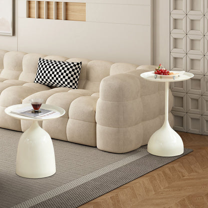 Contemporary Metal Side Table Set, White