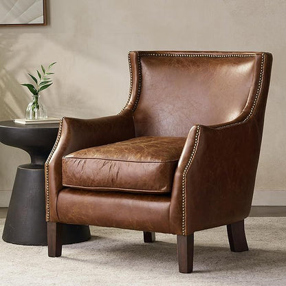 Genuine Leather Accent Chair