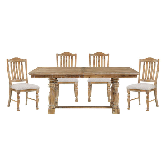 Traditional Dining Set 5pc Extendable Table and 4 Side Chairs