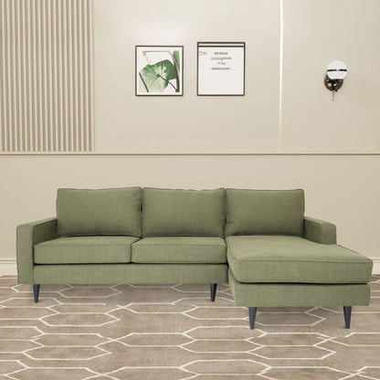 Transitional Green Sectional Sofa 108"