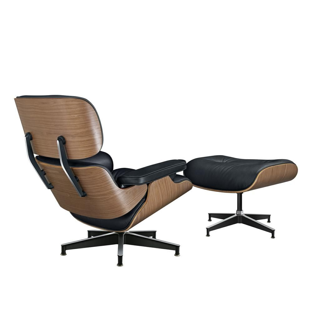 Eames Lounge Copy Armchair With Ottoman Genuine Leather Swivel Chair