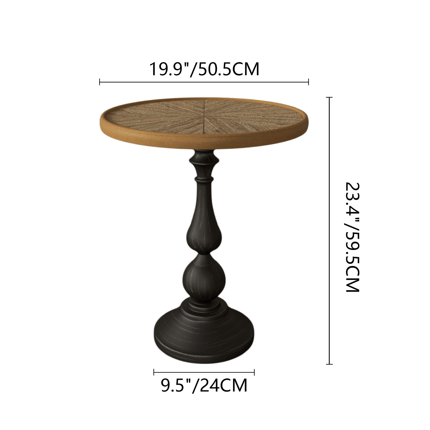 French Country Accent Small Pedestal Side Table