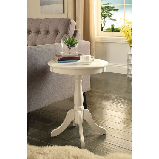 Traditional Side Table in White 18"