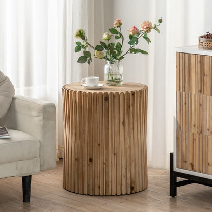 Accent Table with Vertical Texture