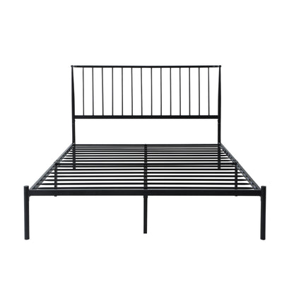 Metal Frame Platform Bed, Queen Size, Black Finish