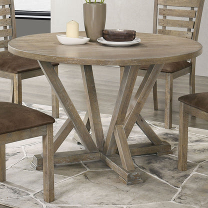 Modern Farmhouse Round Dining Table 45.7inch Solid Wood, seats 4